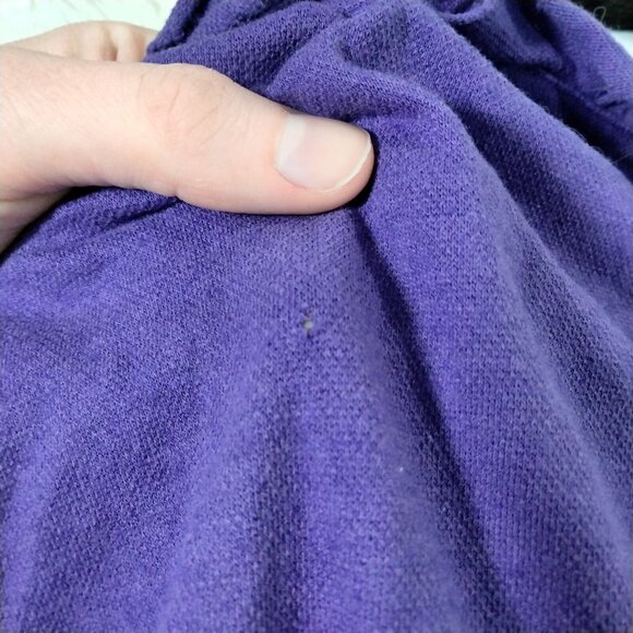 Tory Burch Lidia Purple Long Sleeve Ruffle Polo Shirt Small Preppy Twee … - Picture 4 of 8